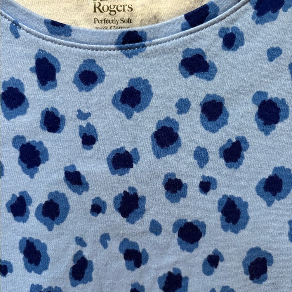 Kim Rogers Womens Blue Perfectly Soft Round Neck Pullover T-Shirt Size XLarge - Picture 3 of 8